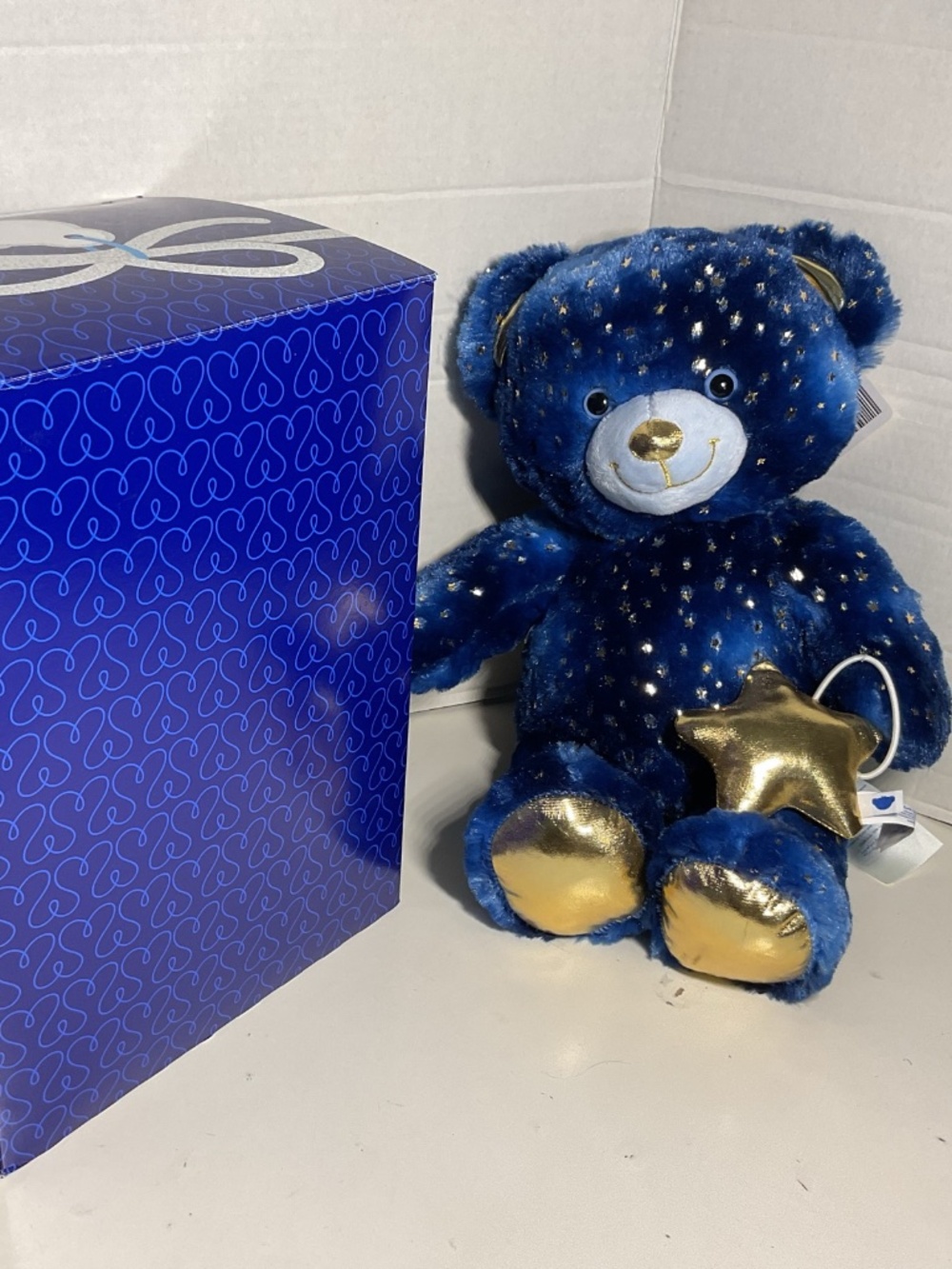 Build A Bear Star Wishes Teddy Bear 17” Plush Stuffed Animal With Star Wristlet